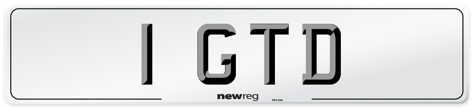 1 GTD Number Plate from New Reg